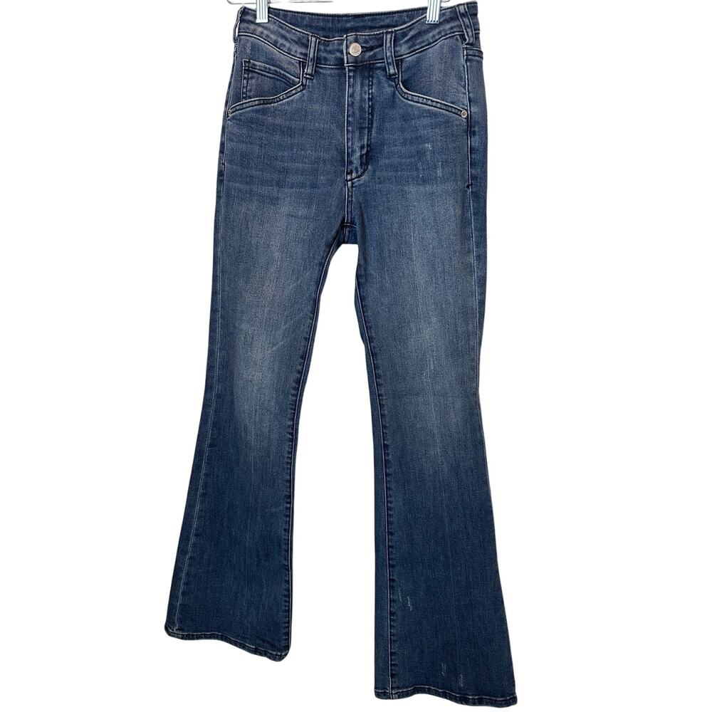 Pilcro Bootcut Flare Jeans Medium Wash Denim Blue Women's Size 26 - Picture 2 of 7
